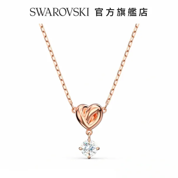 SWAROVSKI Lifelong Heart 玫金色戀之結鏈墜