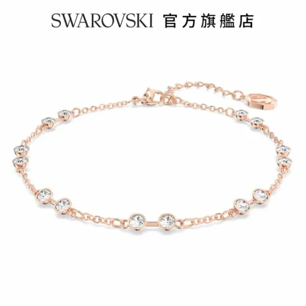 SWAROVSKI Remix 系列 圓形切割 白色 鍍玫瑰金色調